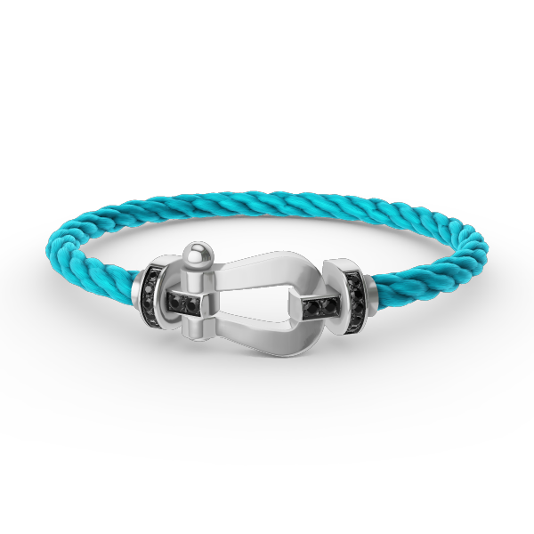 [Lumi Jewellery]FORCE LARGE HORSESHOE BLACK DIAMOND BRACELET SILVER