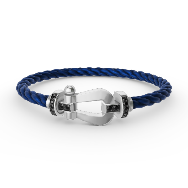 [Lumi Jewellery]FORCE LARGE HORSESHOE BLACK DIAMOND BRACELET SILVER