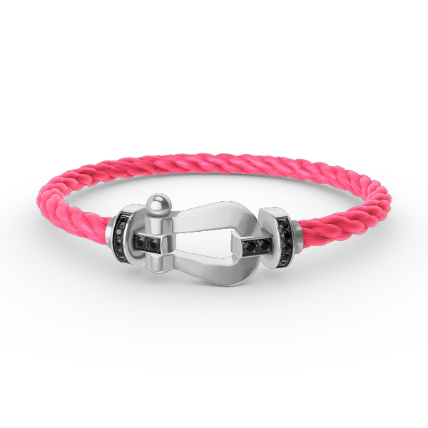 [Lumi Jewellery]FORCE LARGE HORSESHOE BLACK DIAMOND BRACELET SILVER