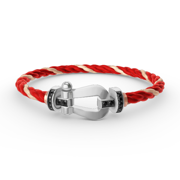[Lumi Jewellery]FORCE LARGE HORSESHOE BLACK DIAMOND BRACELET SILVER
