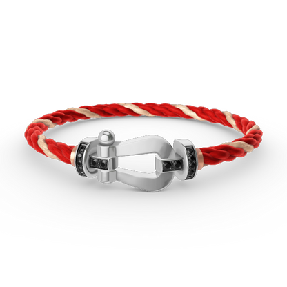 [Lumi Jewellery]FORCE LARGE HORSESHOE BLACK DIAMOND BRACELET SILVER