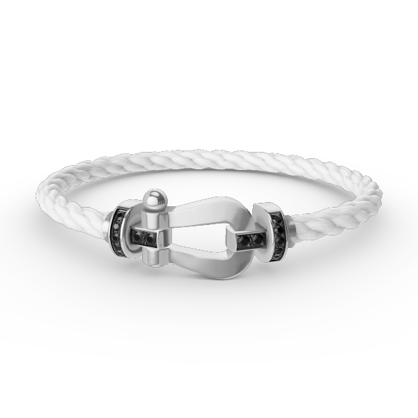 [Lumi Jewellery]FORCE LARGE HORSESHOE BLACK DIAMOND BRACELET SILVER
