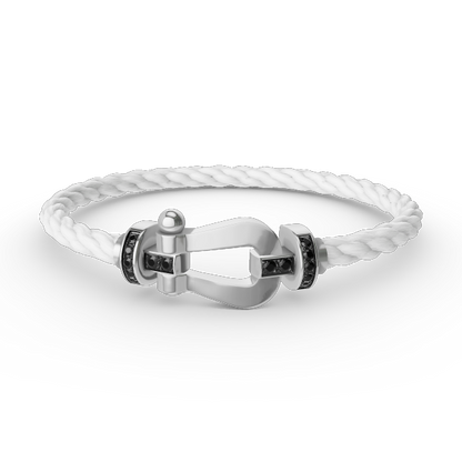 [Lumi Jewellery]FORCE LARGE HORSESHOE BLACK DIAMOND BRACELET SILVER