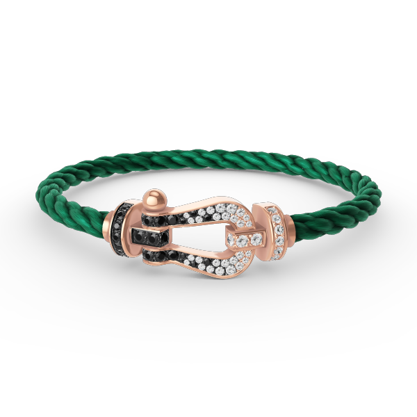 [Lumi Jewellery]FORCE LARGE HORSESHOE BLACK WHITE DIAMOND BRACELET ROSE GOLD