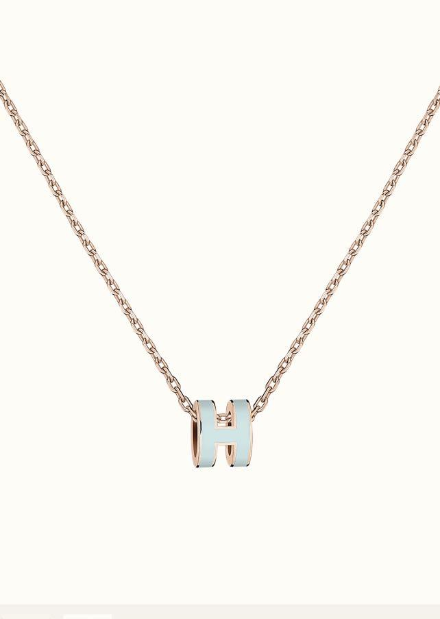 [Lumi Jewellery]POP H LIGHT BLUE NECKLACE