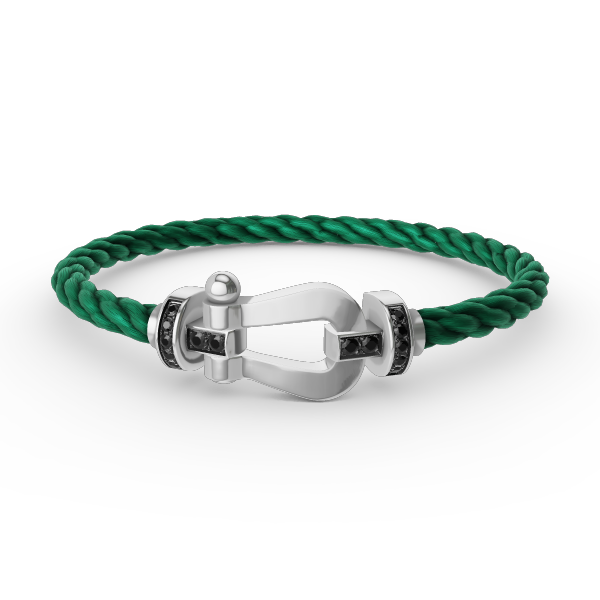 [Lumi Jewellery]FORCE LARGE HORSESHOE BLACK DIAMOND BRACELET SILVER