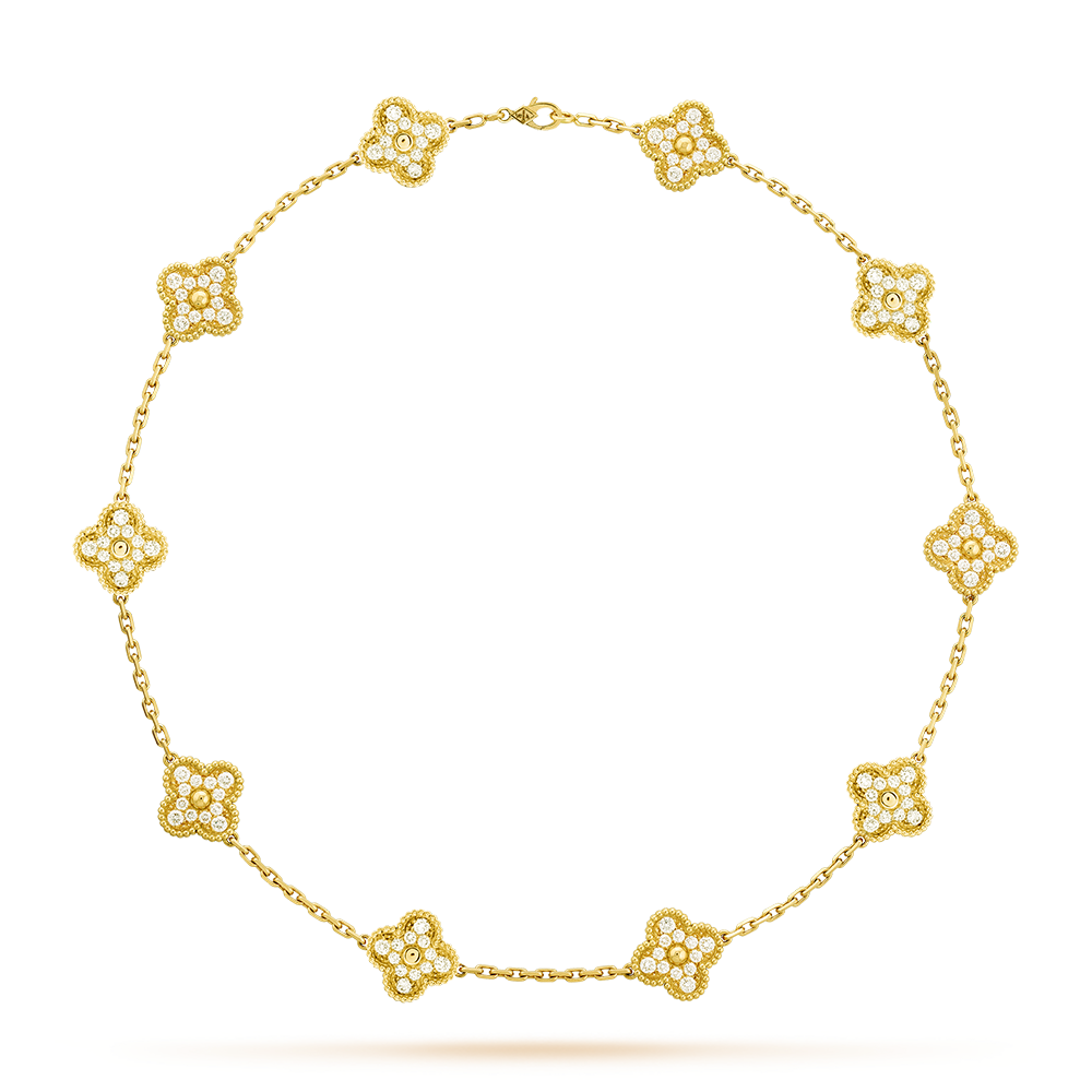 [Lumi Jewellery]CLOVER 10 MOTIFS DIAMOND NECKLACE