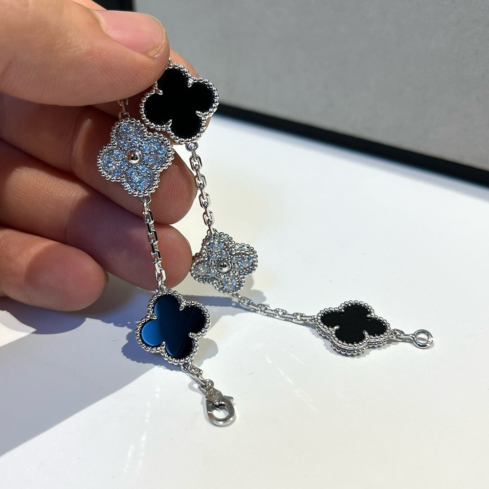 [Lumi Jewellery] CLOVER 5 MOTIF ONYXS BRACELET COLLECTION