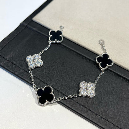 [Lumi Jewellery] CLOVER 5 MOTIF ONYXS BRACELET COLLECTION