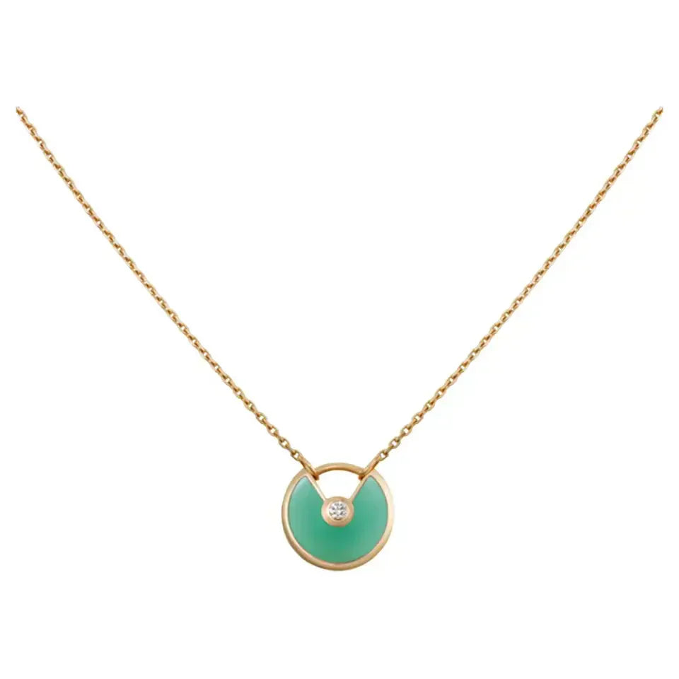 [Lumi Jewellery]AMULETTE GOLD MALACHITE NECKLACE