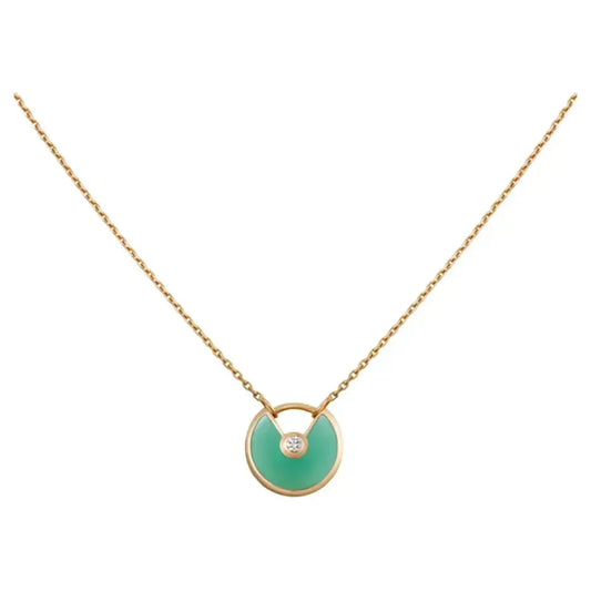[Lumi Jewellery]AMULETTE GOLD MALACHITE NECKLACE