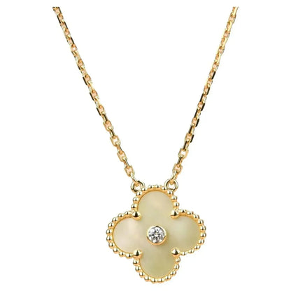[Lumi Jewellery]CLOVER 15MM DIAMOND GOLD MOTHER OF PEARL NECKLACE
