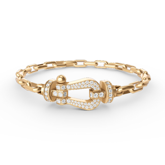 [Lumi Jewellery]FORCE LARGE HORSESHOE CLASP  METAL BRACELET