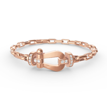 [Lumi Jewellery]FORCE LARGE HORSESHOE CLASP  METAL BRACELET