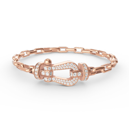 [Lumi Jewellery]FORCE LARGE HORSESHOE CLASP  METAL BRACELET