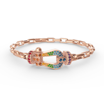 [Lumi Jewellery]FORCE LARGE HORSESHOE CLASP  METAL BRACELET