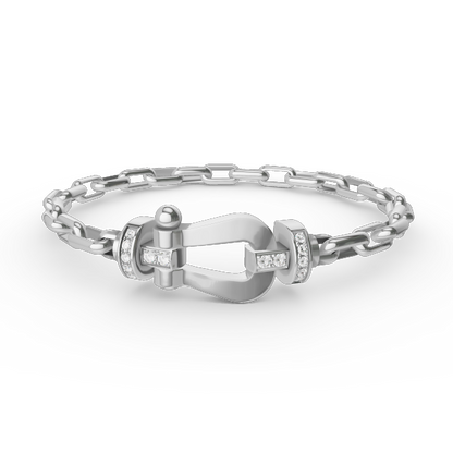 [Lumi Jewellery]FORCE LARGE HORSESHOE CLASP  METAL BRACELET