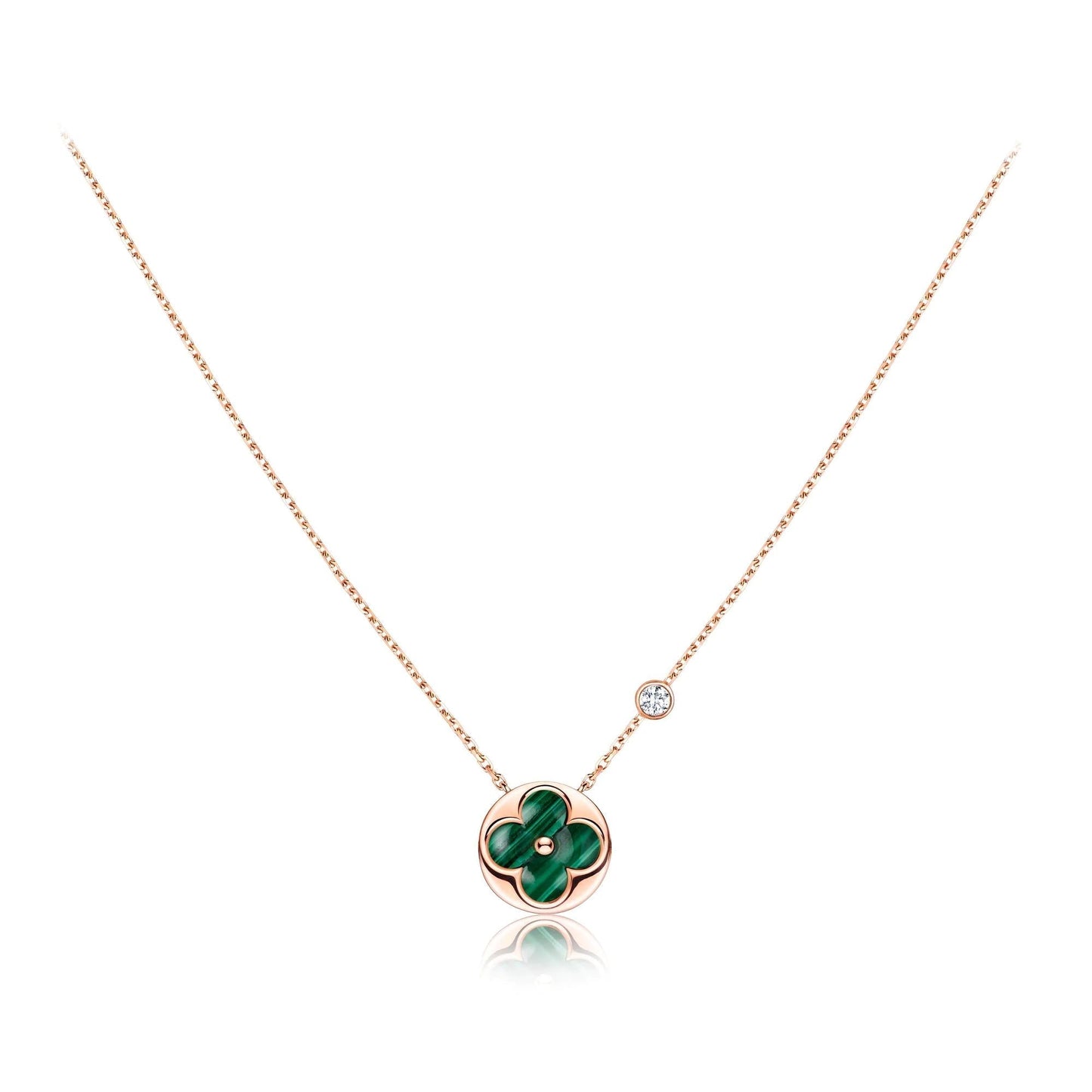 [Lumi Jewellery]SUN PEDANT PINK GOLD 1 DIAMOND NECKLACE