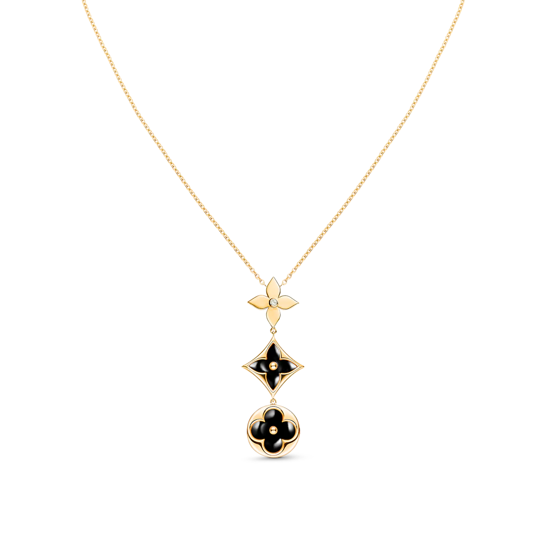 [Lumi Jewellery]STAR AND SUN ONYX PINK GOLD NECKLACE