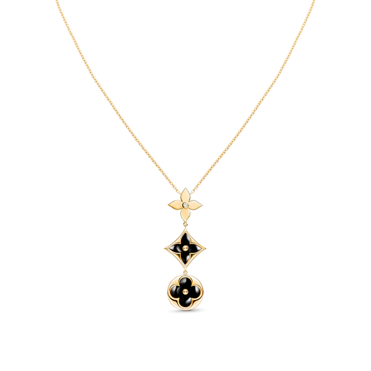 [Lumi Jewellery]STAR AND SUN ONYX PINK GOLD NECKLACE