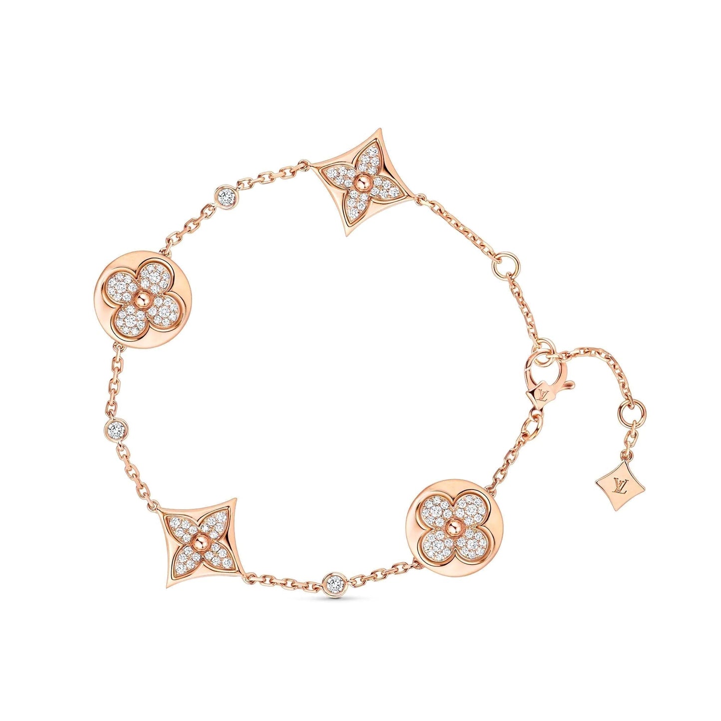 [Lumi Jewellery]STAR AND SUN 4 MOTIFS GOLD DIAMONDS BRACELET