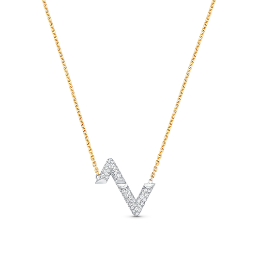 [Lumi Jewellery]VOLT SILVER DIAMOND PEDANT NECKLACE