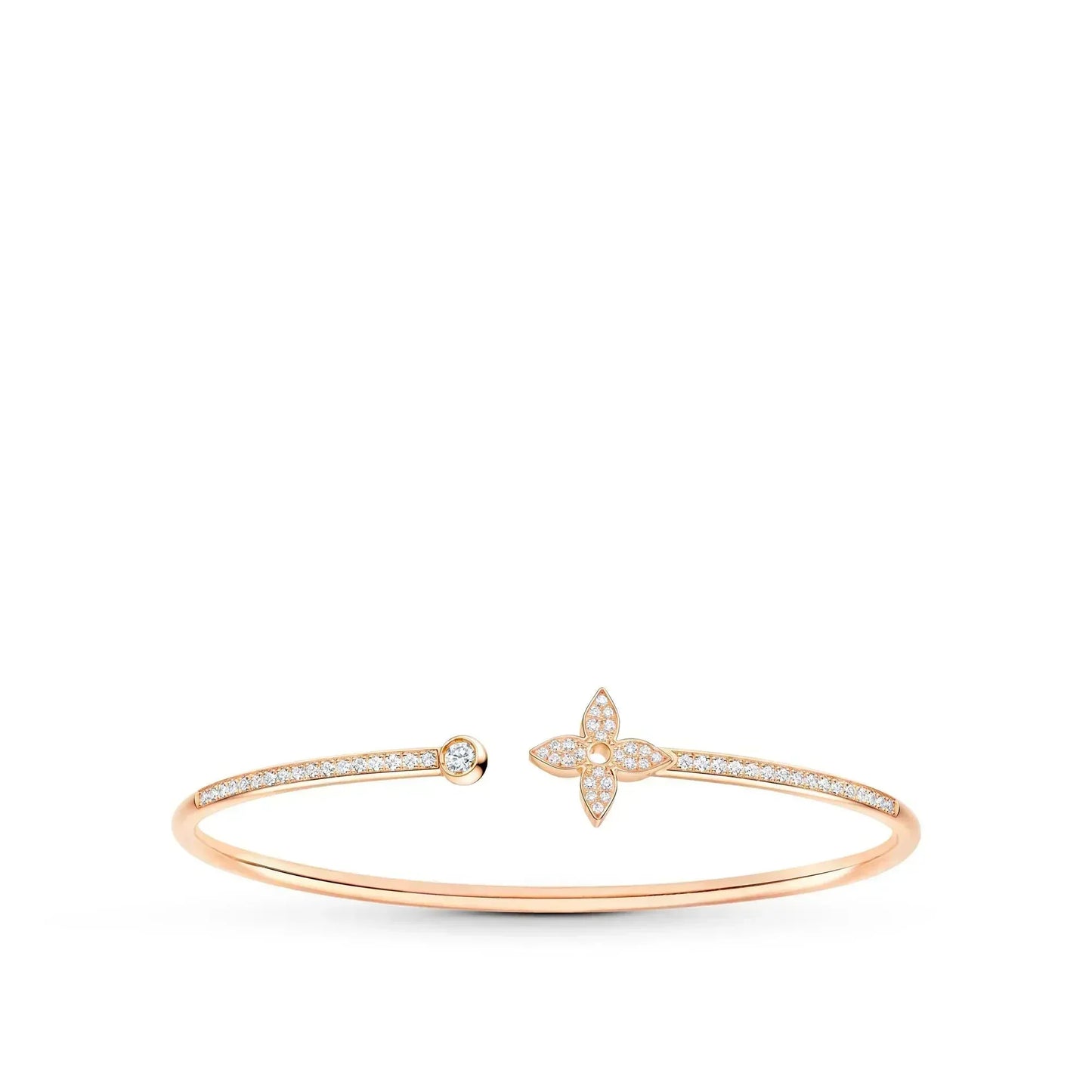 [Lumi Jewellery]IDYLLE PINK GOLD OPEN BRACELET DIAMOND PAVED