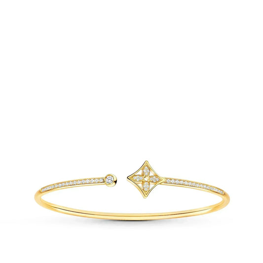 [Lumi Jewellery]IDYLLE GOLD OPEN BRACELET DIAMOND PAVED