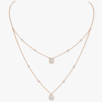 [Lumi]MY TWIN 2 ROW DIAMOND NECKLACE