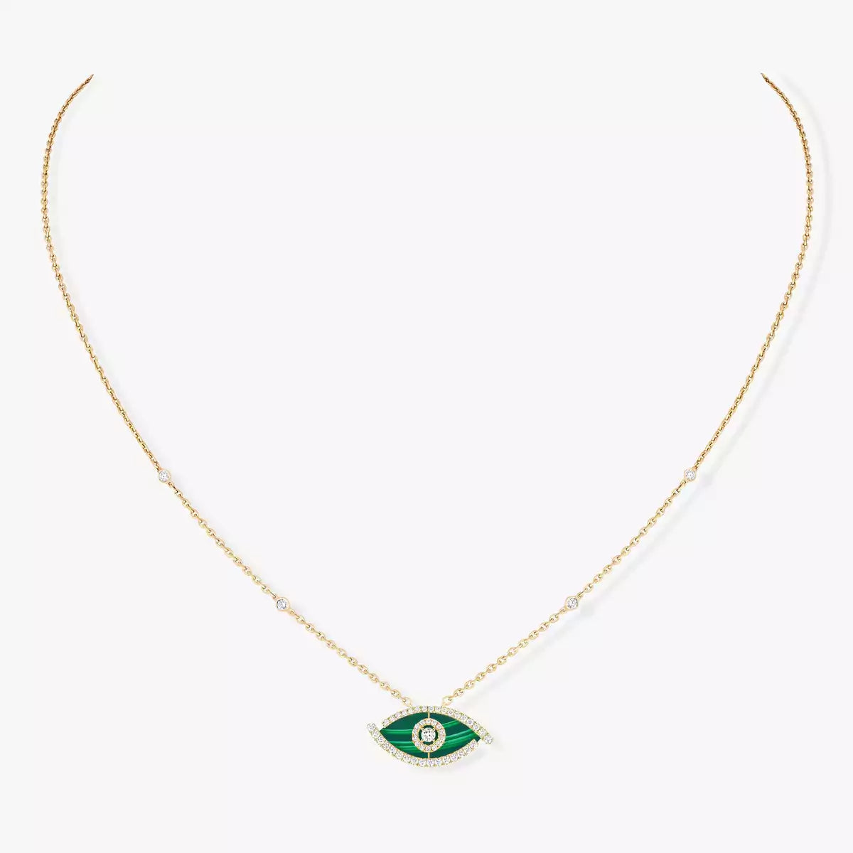 [Lumi]Lucky Eye Diamond Necklace in Rose Gold and Turquoise