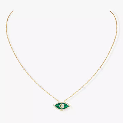 [Lumi]Lucky Eye Diamond Necklace in Rose Gold and Turquoise