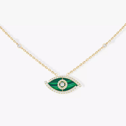 [Lumi]Lucky Eye Diamond Necklace in Rose Gold and Turquoise