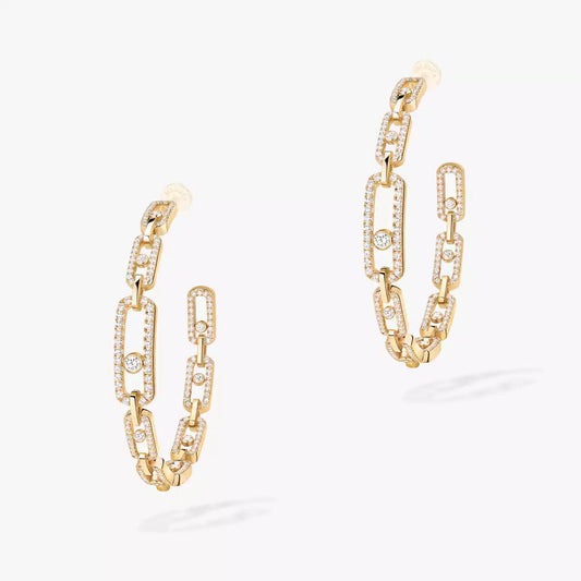 [Lumi Jewels]Move Link Diamond Hoop Earrings