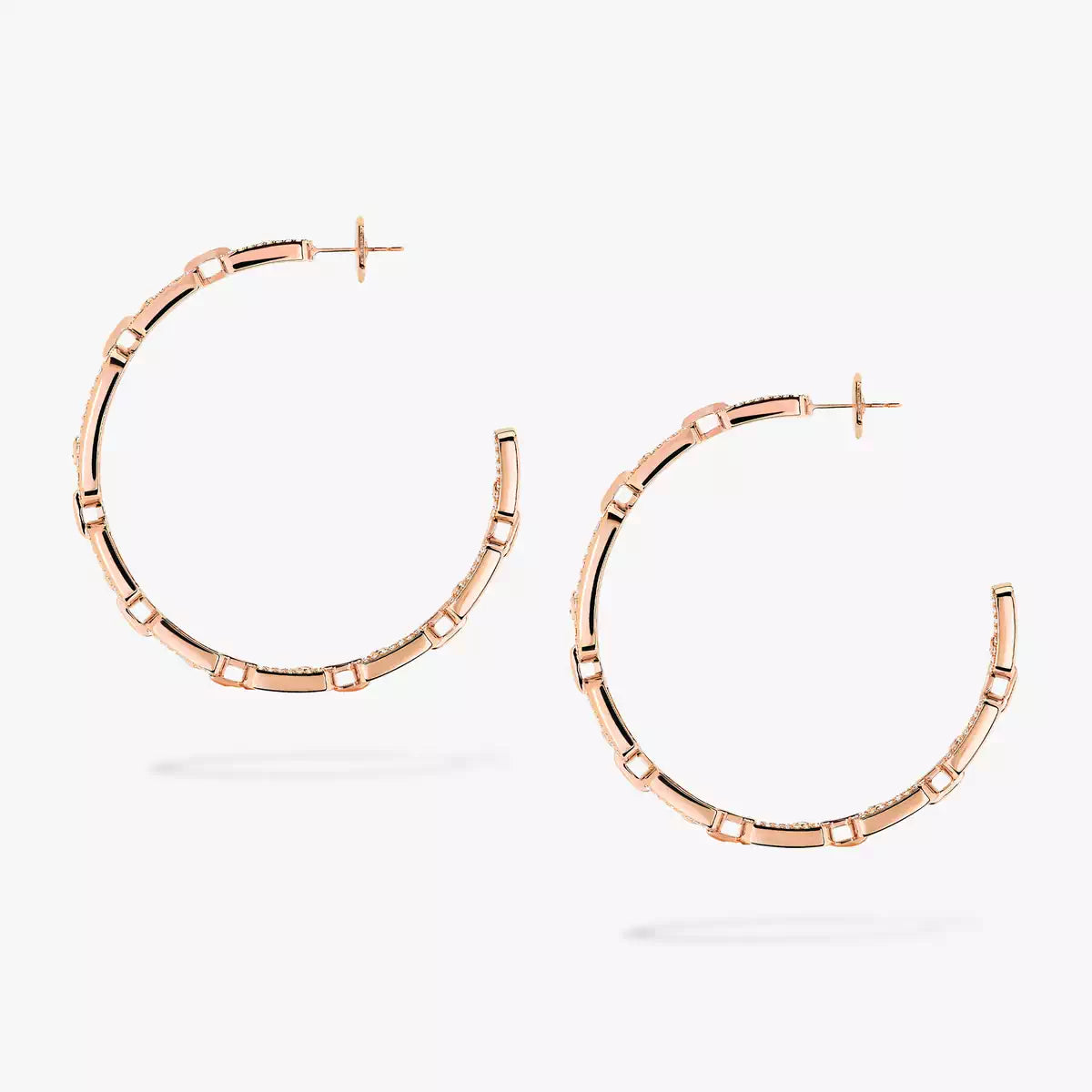 [[Lumi]Move Link Diamond Hoop Earrings
