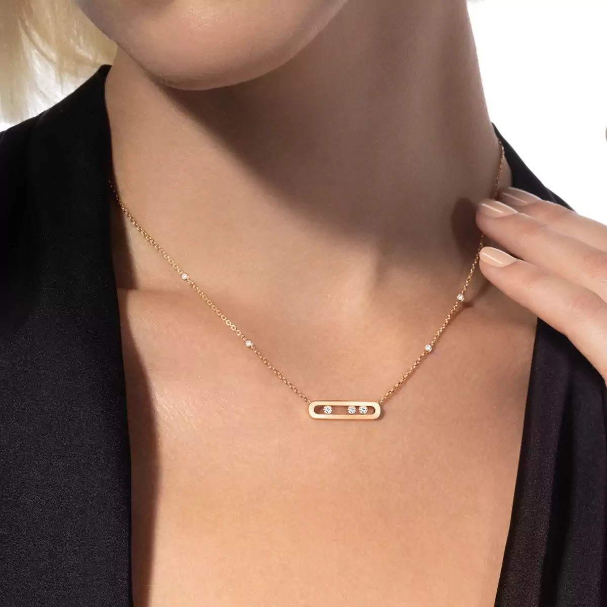 [Lumi] Baby Move Gold Diamond Necklace