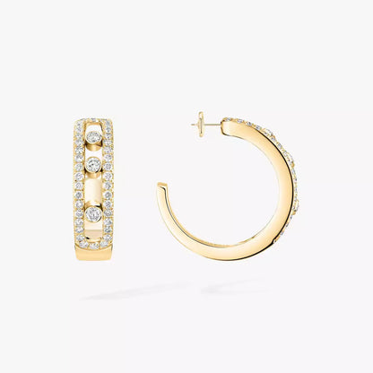 [Lumi]Diamond Pave_ Hoop Earrings Move