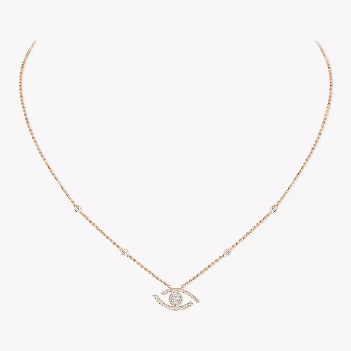 [Lumi]Pave_ Diamond Necklace Lucky Eye