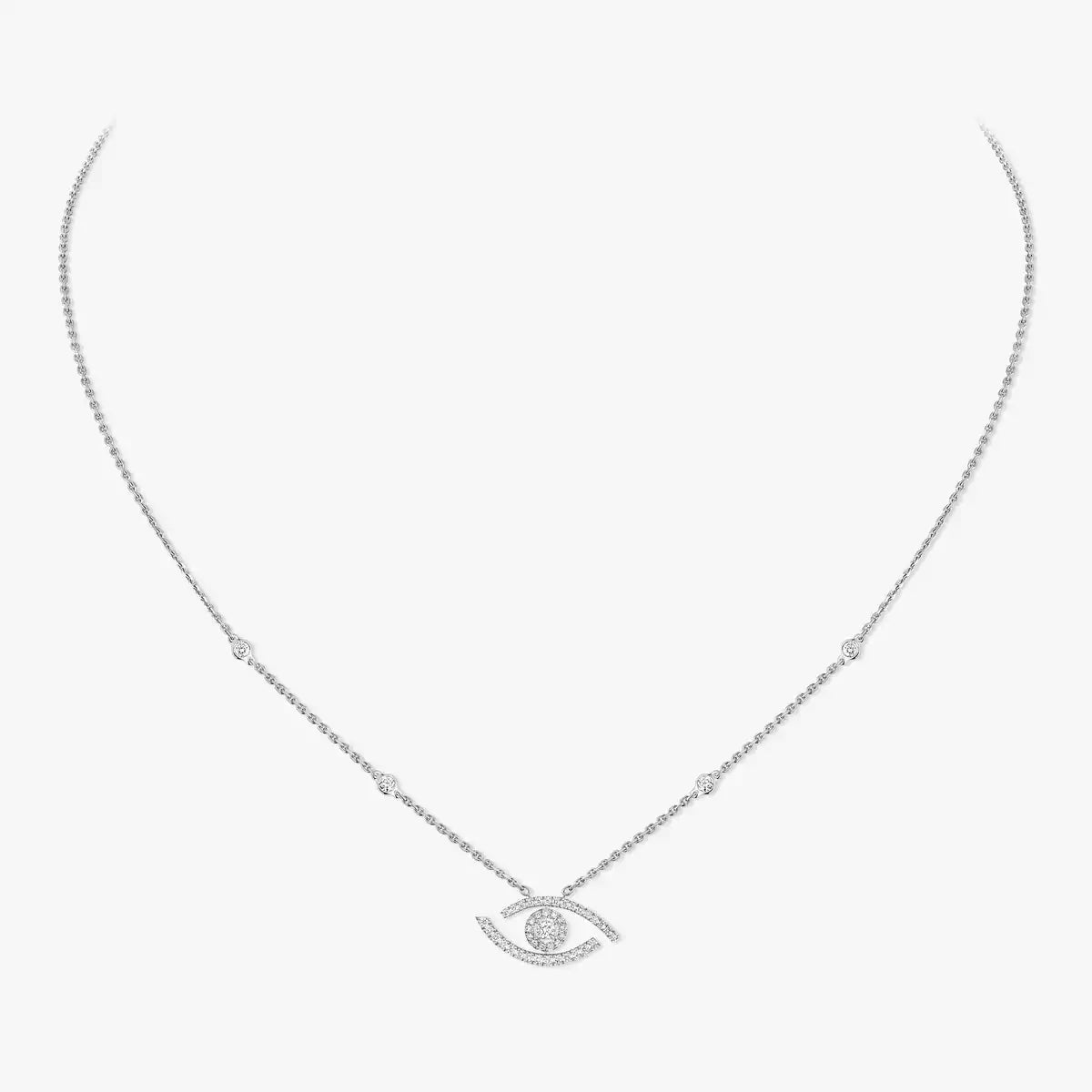 [Lumi]Pave_ Diamond Necklace Lucky Eye