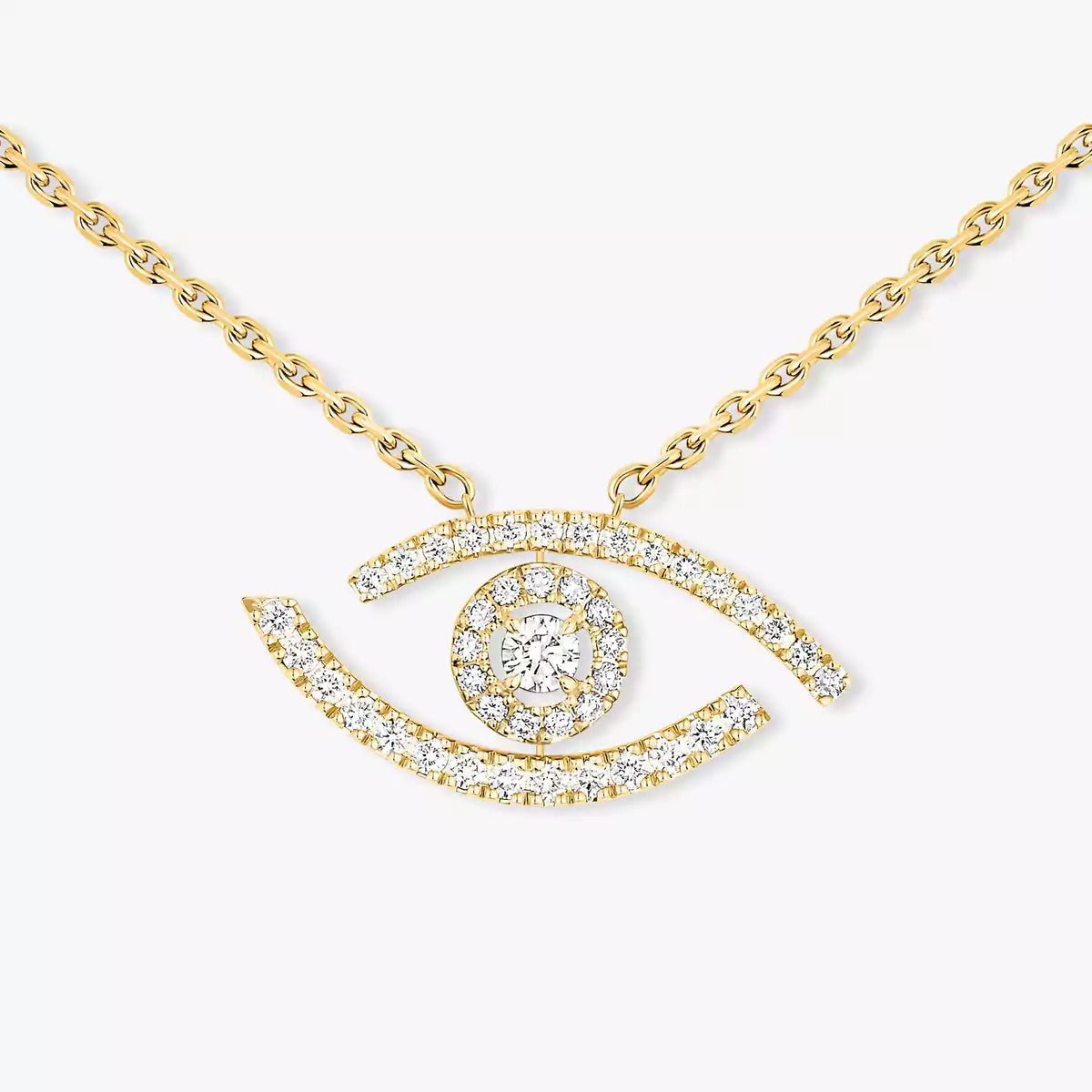 [Lumi Jewels]Pave_ Diamond Necklace Lucky Eye