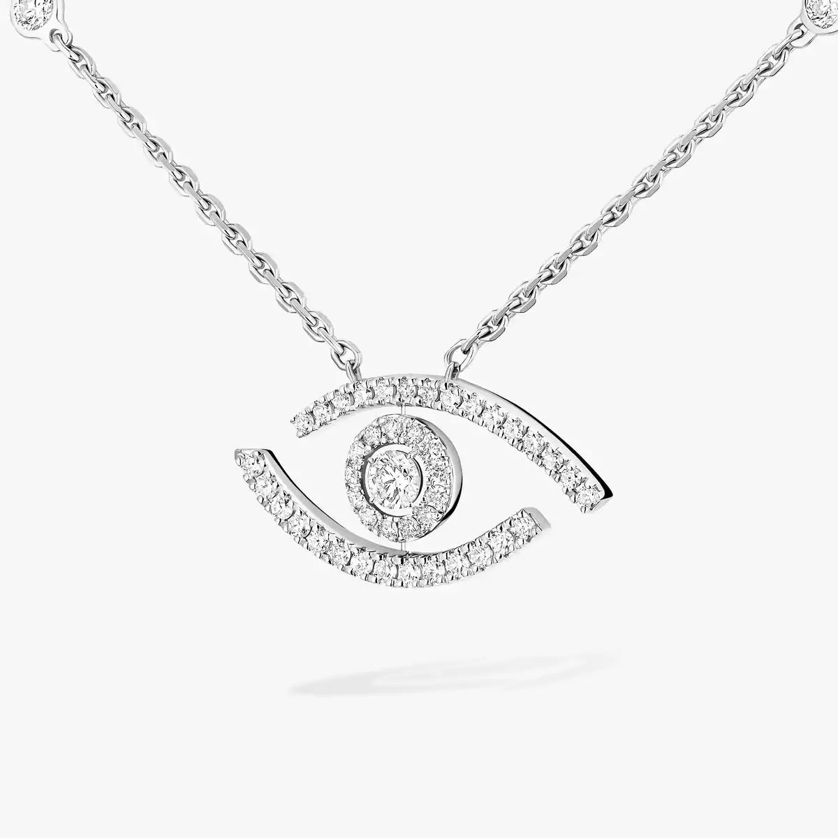 [Lumi]Pave_ Diamond Necklace Lucky Eye