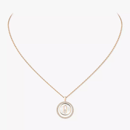 [Lumi]Lucky Move Diamond Necklace in Rose Gold and White Mother-of-Pearl