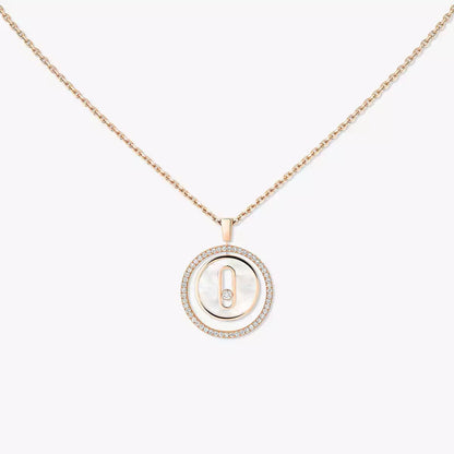 [Lumi]Lucky Move Diamond Necklace in Rose Gold and White Mother-of-Pearl