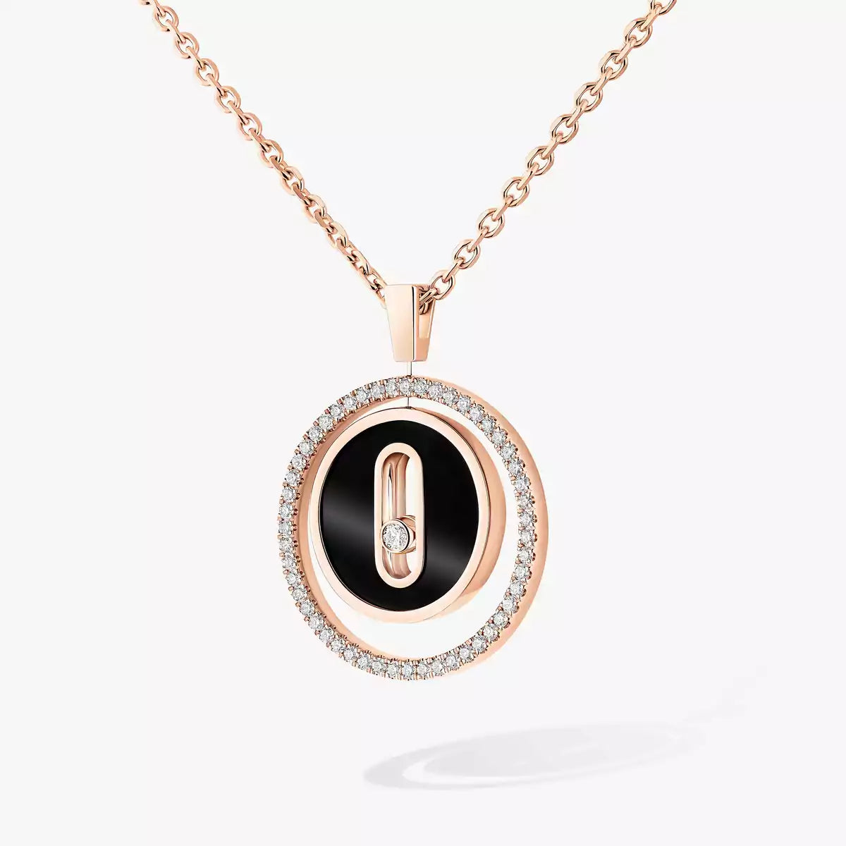[Lumi]Lucky Move Diamond Necklace in Rose Gold and White Mother-of-Pearl
