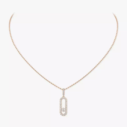 [Lumi]Move Uno Diamond Necklace in Rose Gold