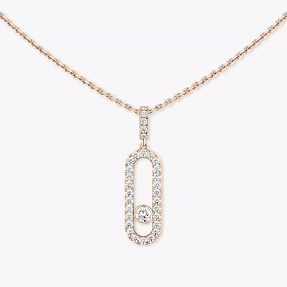 [Lumi]Move Uno Diamond Necklace in Rose Gold