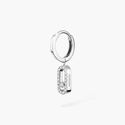 [Lumi]Move Uno Single Diamond Hoop Earring