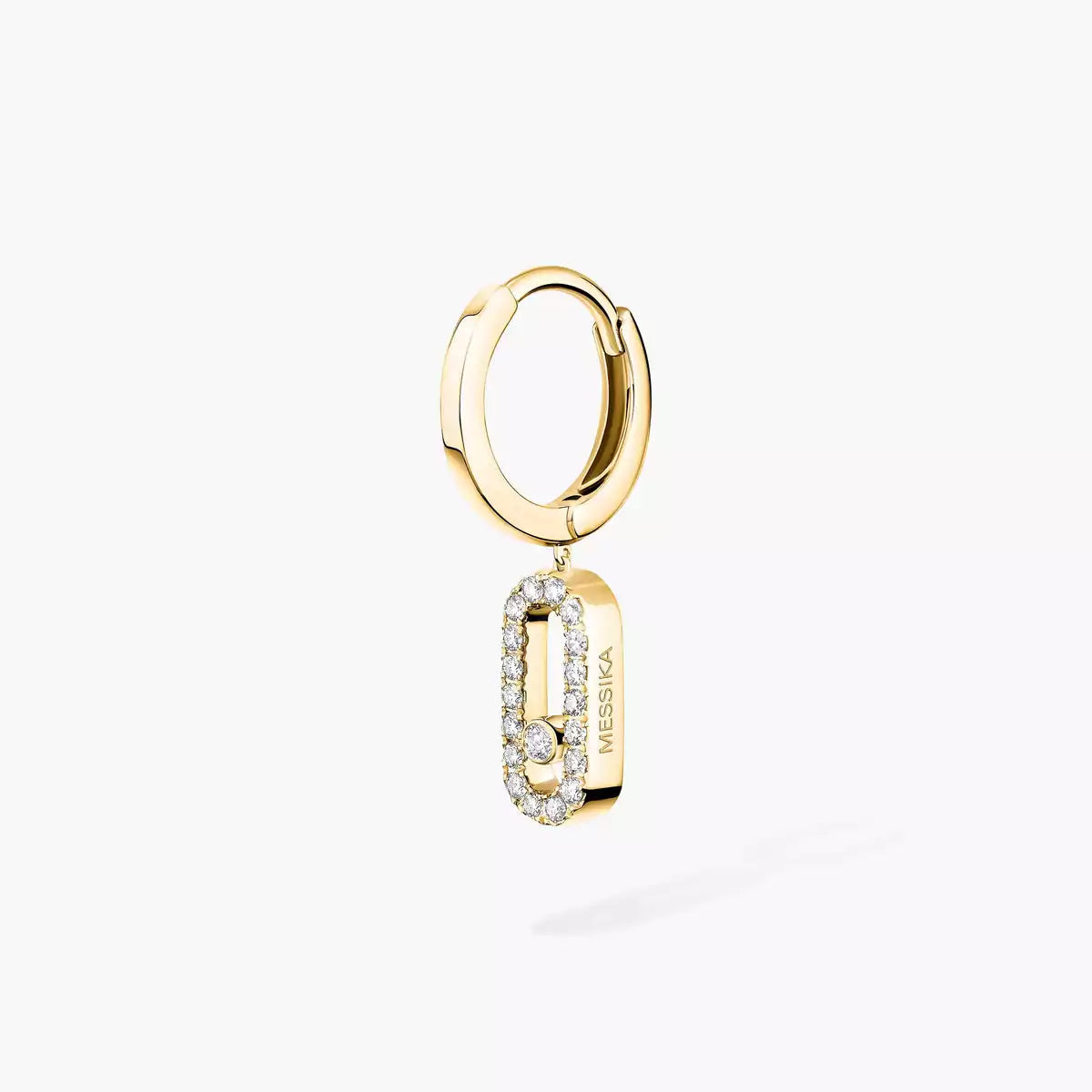 [Lumi]Move Uno Single Diamond Hoop Earring