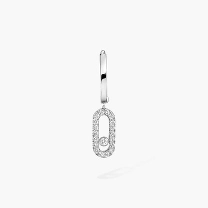 [Lumi]Move Uno Single Diamond Hoop Earring