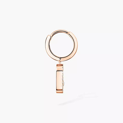 [Lumi]Move Uno Single Diamond Hoop Earring