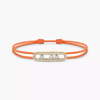 [Lumi]Messika Care(s) pink cord pav茅 bracelet